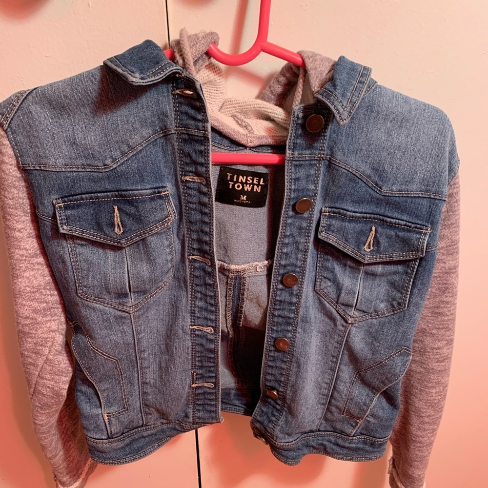 Hooded denim jacket